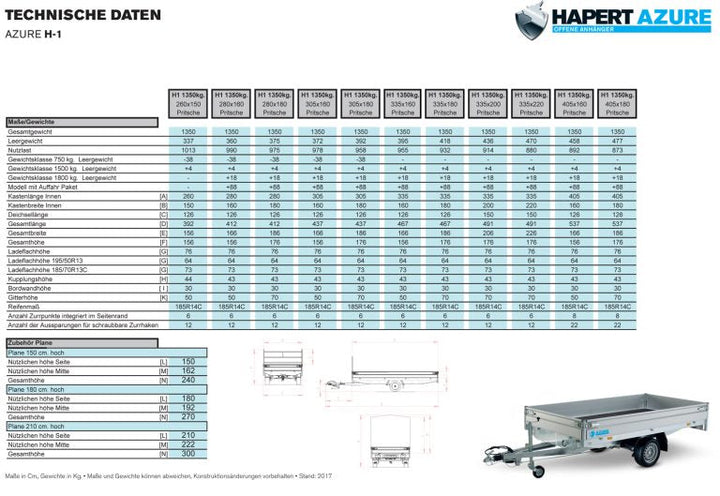 HAPERT Azure H-1 | 1500 | 2800 x 1600 | niedriges Fahrwerk